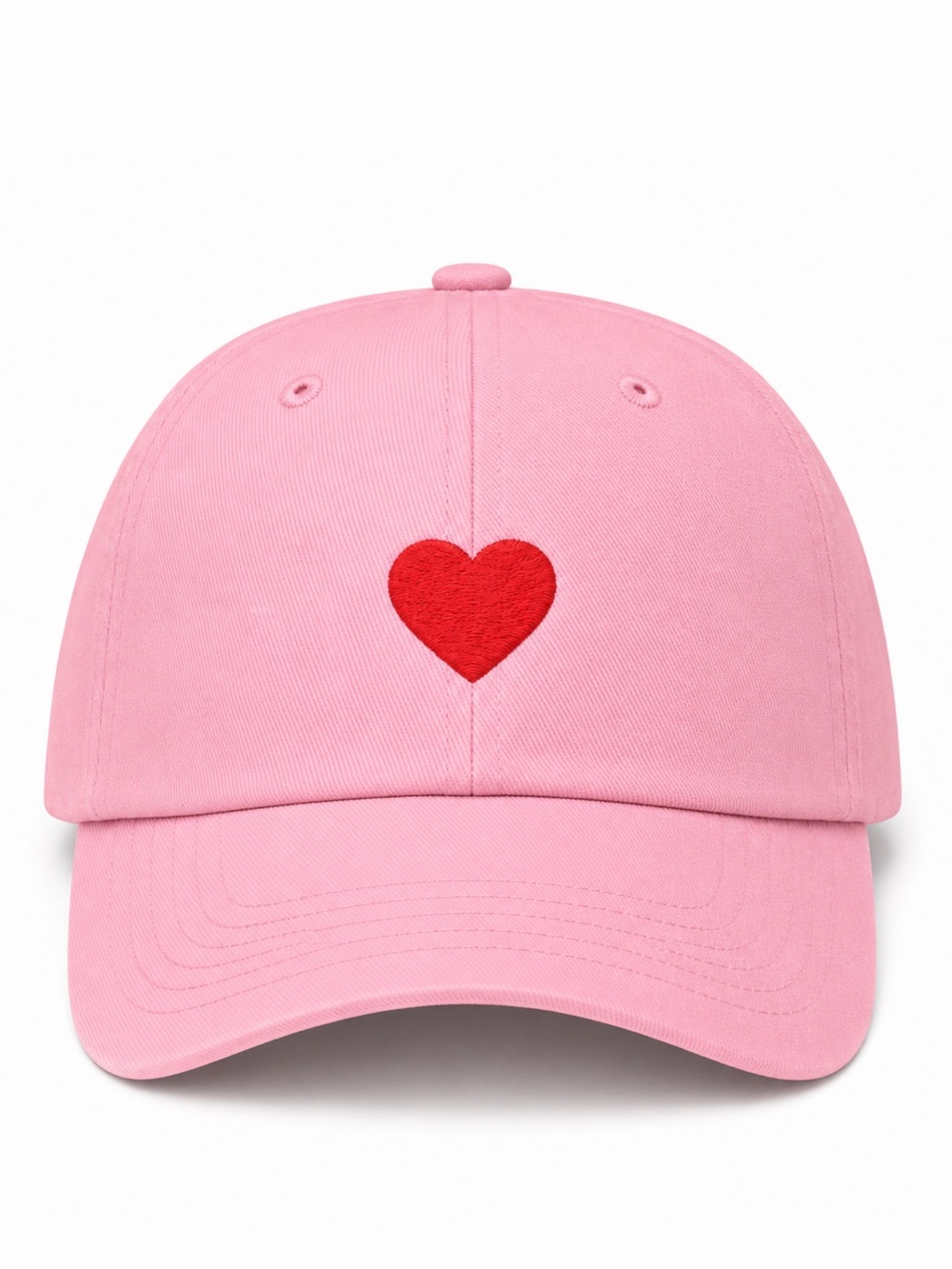❤️ Heart Hat Pink Cap Minimal Embroidered Cute Aesthetic Soft Girl Style Gift OS